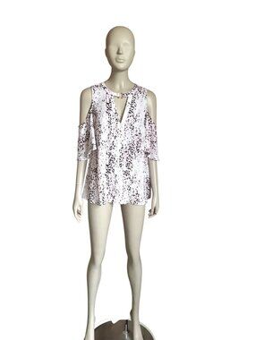 Bold Elements White, Pink and Black Blouse